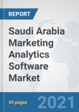 Saudi Arabia Marketing Analytics Software Market: Prospects, Trends Analysis, Market Size and Forecasts up to 2027- Product Image