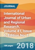 International Journal of Urban and Regional Research, Volume 41, Issue 6. Edition No. 1- Product Image