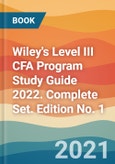 Wiley's Level III CFA Program Study Guide 2022. Complete Set. Edition No. 1- Product Image