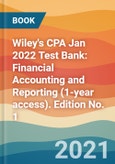 Wiley's CPA Jan 2022 Test Bank: Financial Accounting and Reporting (1-year access). Edition No. 1- Product Image