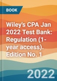 Wiley's CPA Jan 2022 Test Bank: Regulation (1-year access). Edition No. 1- Product Image