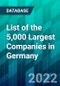 List of the 5,000 Largest Companies in Germany - Product Image