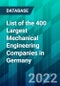 List of the 400 Largest Mechanical Engineering Companies in Germany - Product Thumbnail Image