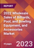 2022 Wholesale Sales of Billiards, Pool, and Bowling Equipment, and Accessories Global Market Size & Growth Report with COVID-19 Impact- Product Image