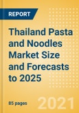 Thailand Pasta and Noodles Market Size and Forecasts to 2025 - Analyzing Product Categories and Segments, Distribution Channel, Competitive Landscape, Packaging and Consumer Segmentation- Product Image