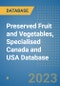 Preserved Fruit and Vegetables, Specialised Canada and USA Database - Product Thumbnail Image
