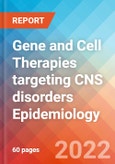 Gene and Cell Therapies targeting CNS disorders - Epidemiology Forecast - 2032- Product Image