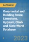 Ornamental and Building Stone, Limestone, Gypsum, Chalk and Slate World Database - Product Image