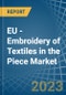 EU - Embroidery of Textiles in the Piece (Excluding without Visible Ground, Cotton) - Market Analysis, Forecast, Size, Trends and insights. Update: COVID-19 Impact - Product Thumbnail Image