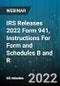 IRS Releases 2022 Form 941, Instructions For Form and Schedules B and R - Webinar - Product Thumbnail Image