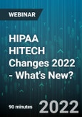 HIPAA HITECH Changes 2022 - What's New? - Webinar (Recorded)- Product Image