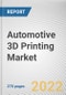 Automotive 3D Printing Market by Component (Technology, Material, and Services), Application, Propulsion: Global Opportunity Analysis and Industry Forecast, 2021-2030 - Product Image