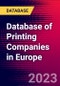 Database of Printing Companies in Europe - Product Image