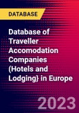 Database of Traveller Accomodation Companies (Hotels and Lodging} in Europe- Product Image