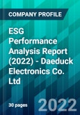ESG Performance Analysis Report (2022) - Daeduck Electronics Co. Ltd.- Product Image