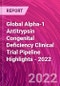 Global Alpha-1 Antitrypsin Congenital Deficiency Clinical Trial Pipeline Highlights - 2022 - Product Thumbnail Image