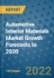 Automotive Interior Materials Market Growth Forecasts to 2030 - Product Image