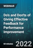 Do's and Don'ts of Giving Effective Feedback for Performance Improvement - Webinar (Recorded)- Product Image