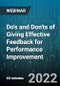 Do's and Don'ts of Giving Effective Feedback for Performance Improvement - Webinar (Recorded) - Product Thumbnail Image