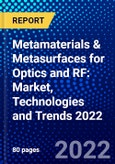 Metamaterials & Metasurfaces for Optics and RF: Market, Technologies and Trends 2022- Product Image