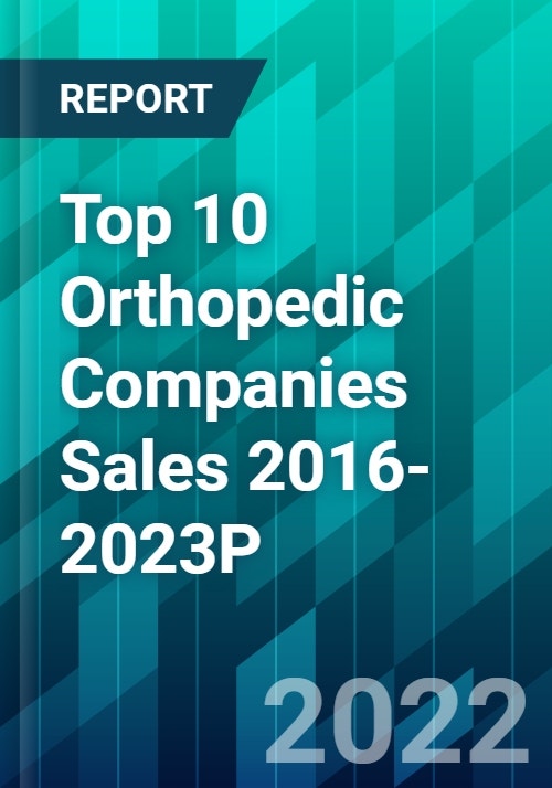 Top 10 Orthopedic Companies Sales 20162023P