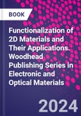 Functionalization of 2D Materials and Their Applications. Woodhead Publishing Series in Electronic and Optical Materials- Product Image