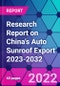 Research Report on China's Auto Sunroof Export 2023-2032 - Product Thumbnail Image