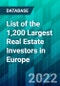 List of the 1,200 Largest Real Estate Investors in Europe - Product Image