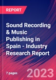 Sound Recording & Music Publishing in Spain - Industry Research Report- Product Image