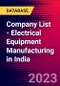 Company List - Electrical Equipment Manufacturing in India - Product Thumbnail Image