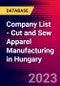 Company List - Cut and Sew Apparel Manufacturing in Hungary - Product Image