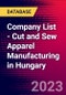 Company List - Cut and Sew Apparel Manufacturing in Hungary - Product Image