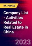 Company List - Activities Related to Real Estate in China- Product Image