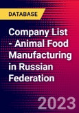 Company List - Animal Food Manufacturing in Russian Federation- Product Image