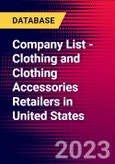 Company List - Clothing and Clothing Accessories Retailers in United States- Product Image