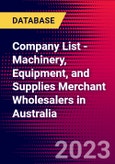 Company List - Machinery, Equipment, and Supplies Merchant Wholesalers in Australia- Product Image