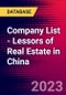 Company List - Lessors of Real Estate in China - Product Image