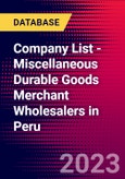 Company List - Miscellaneous Durable Goods Merchant Wholesalers in Peru- Product Image