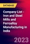 Company List - Iron and Steel Mills and Ferroalloy Manufacturing in India - Product Thumbnail Image