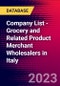 Company List - Grocery and Related Product Merchant Wholesalers in Italy - Product Image
