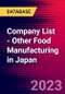 Company List - Other Food Manufacturing in Japan - Product Image