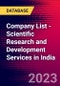 Company List - Scientific Research and Development Services in India - Product Image