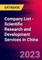 Company List - Scientific Research and Development Services in China - Product Image