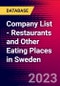 Company List - Restaurants and Other Eating Places in Sweden - Product Image