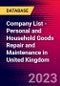 Company List - Personal and Household Goods Repair and Maintenance in United Kingdom - Product Thumbnail Image