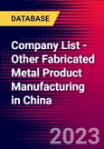 Company List - Other Fabricated Metal Product Manufacturing in China- Product Image