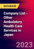 Company List - Other Ambulatory Health Care Services in Japan- Product Image