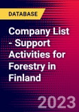 Company List - Support Activities for Forestry in Finland- Product Image