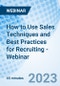 How to Use Sales Techniques and Best Practices for Recruiting - Webinar - Webinar - Product Image