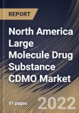 North America Large Molecule Drug Substance CDMO Market Size, Share & Industry Trends Analysis Report By Application (Mammalian, Microbial and Others), By Service (Contract Manufacturing and Contract Development), By End-user, By Country and Growth Forecast, 2022 - 2028- Product Image